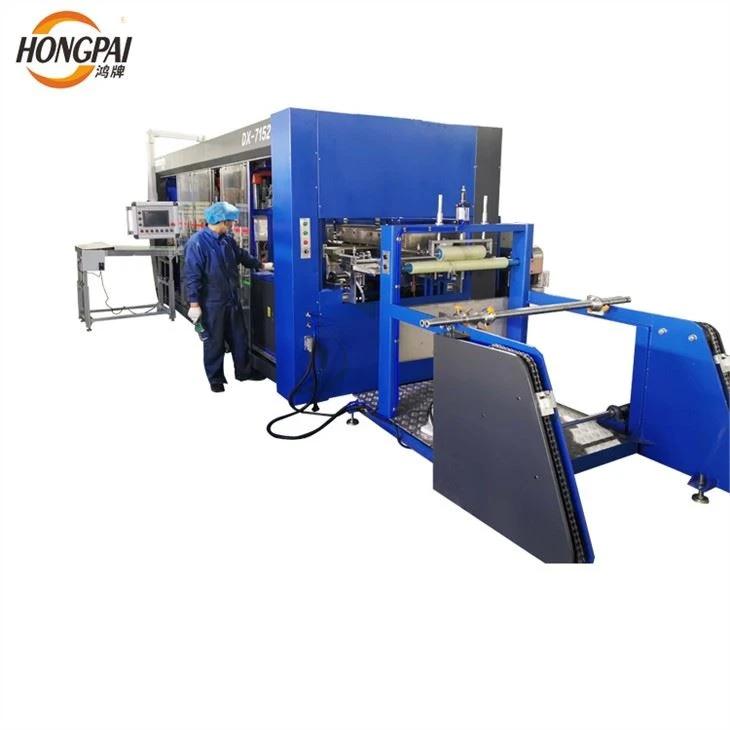 Three Stations Fully Automatic Plastic Pvc Fruit Box Vacuum Forming Machine Three Stations Fully Automatic Plastic Pvc Fruit Box Vacuum Forming Machine